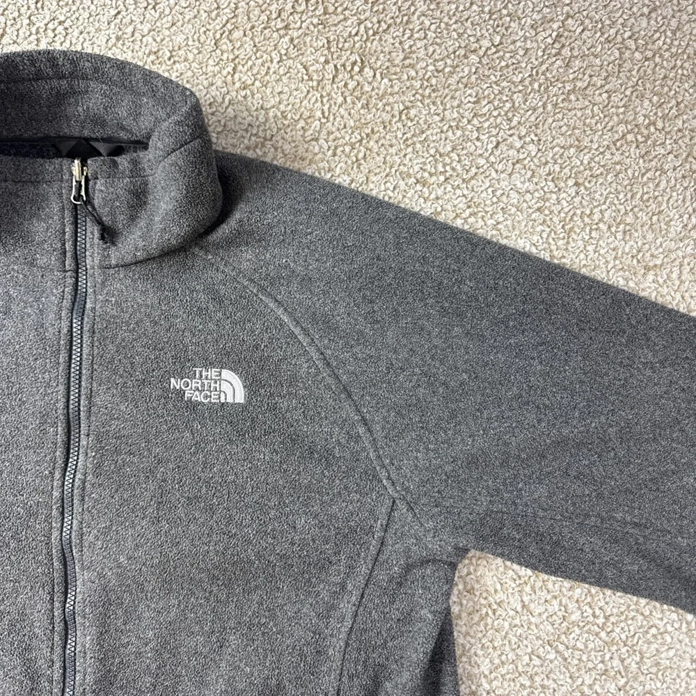 The North Face Mens Fleece Large Jacket Full Zip Dark Gray Outdoor Hiking